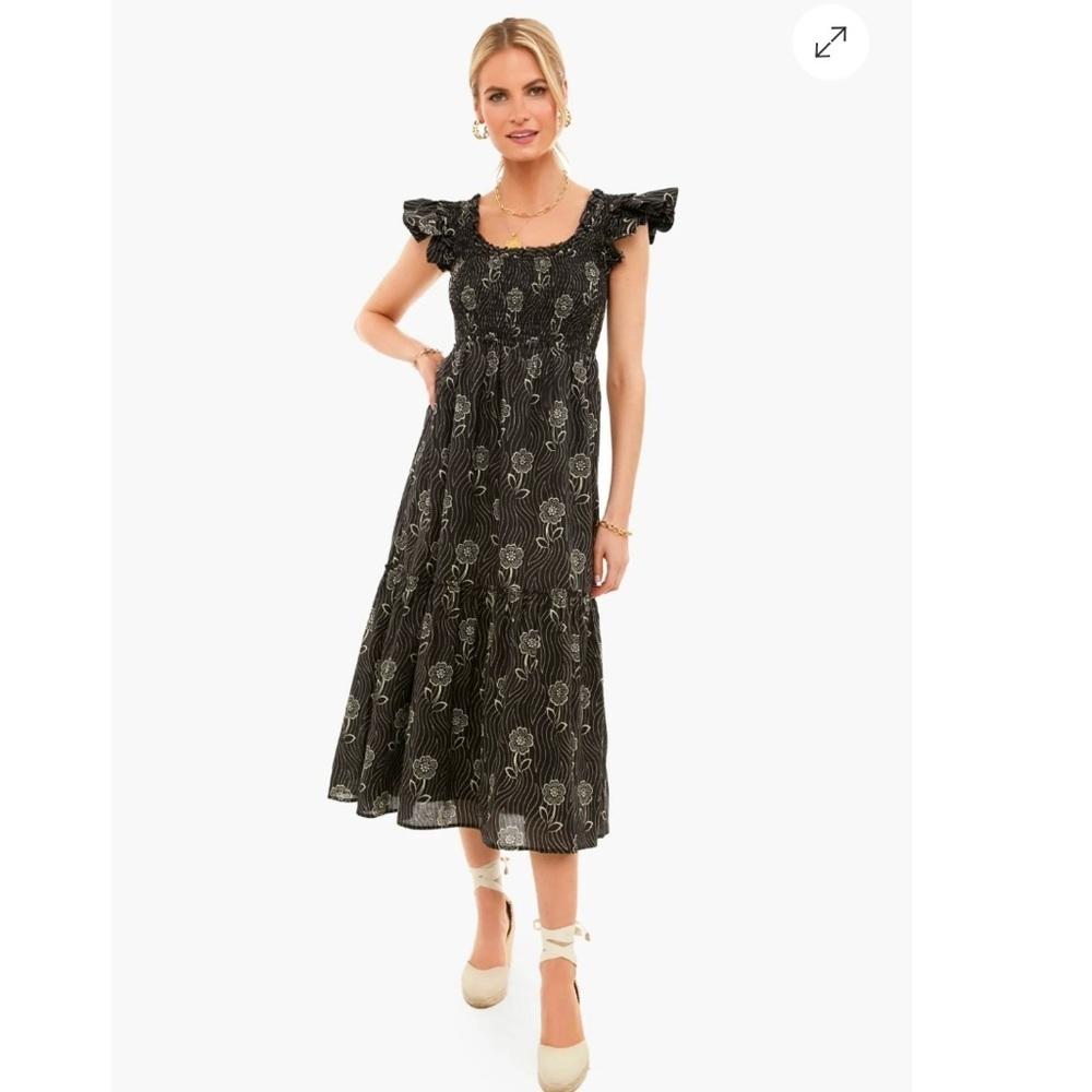 NWT! TUCKERNUCK Midnight Posey Mallie Dress Midi Ruffles‎ | Women’s Size XL